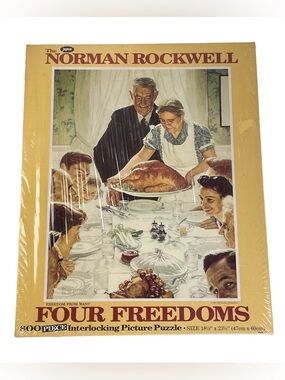 Vintage Jaymar Jigsaw Puzzle Norman Rockwell "Freedom From Want" 800 Pieces NEW